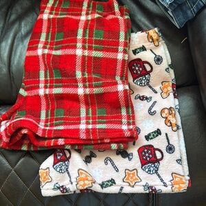 Cozy Red Plaid and Festive Print Pajamas